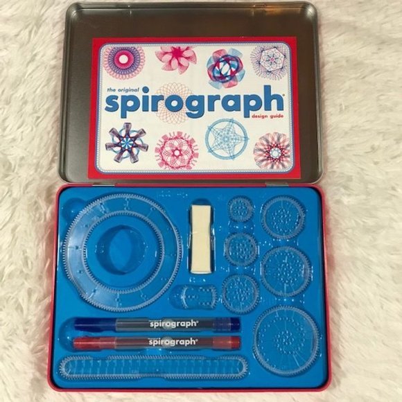 Spirograph Deluxe Set & Travel Spirograph Tin Set w/Bonus Coloring Book Pencils - Picture 14 of 16